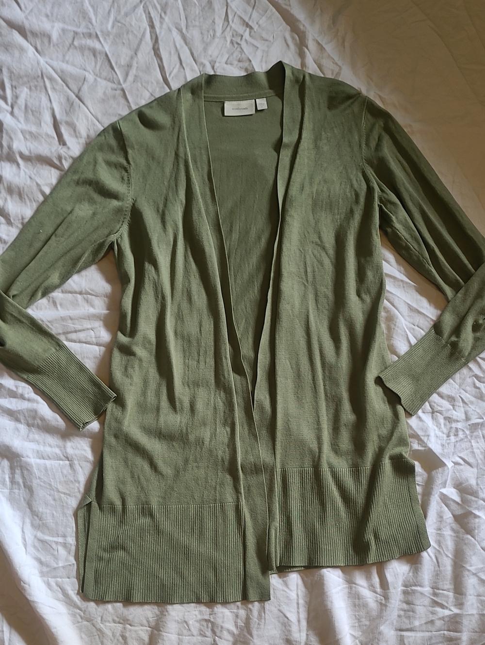 Olive Open-Front Women's Cardigan Sweater